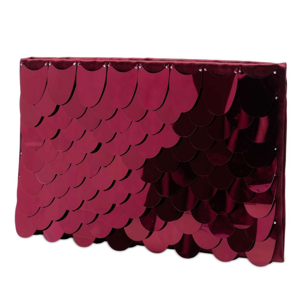 Prada Raso Paillettes Clutch Red Satin Good condition - Back View