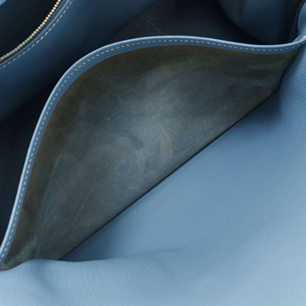 Hermès Clemence Birkin Retourne 35 Blue Leather Good condition - Box View