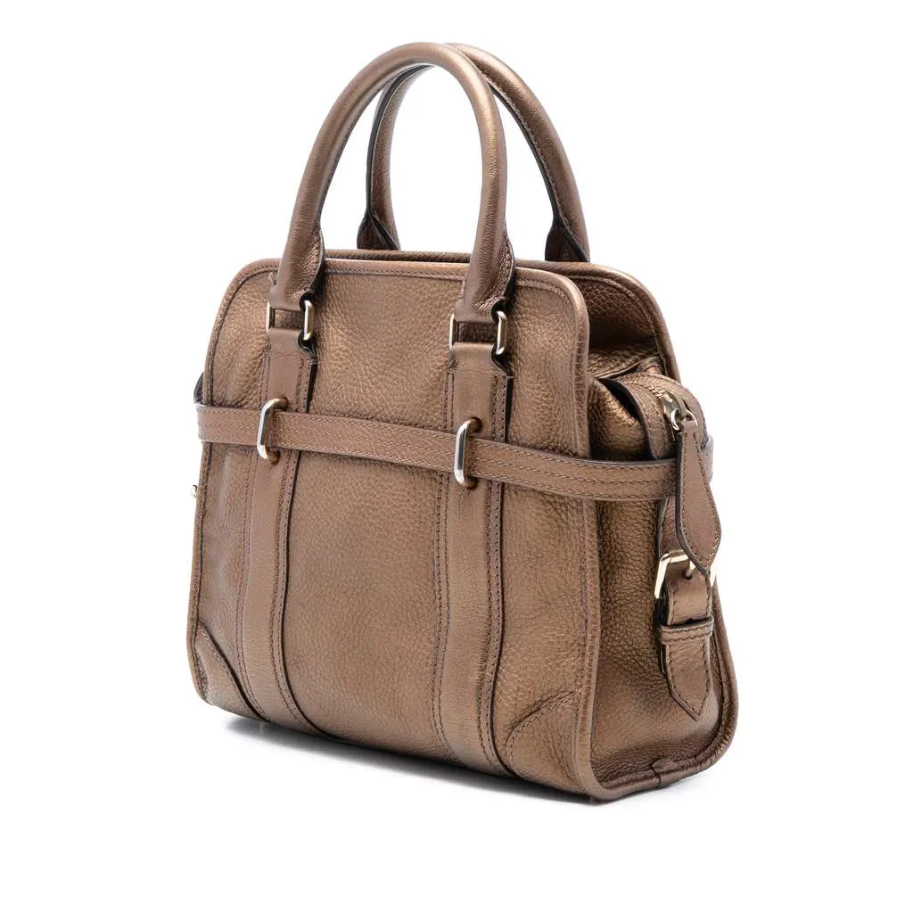 Burberry Leather Top Handle Bag Brown Leather Good - Back View