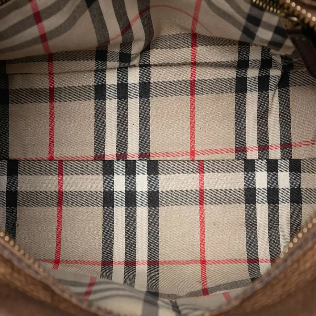 Burberry Leather Top Handle Bag Brown Leather Good - Model View