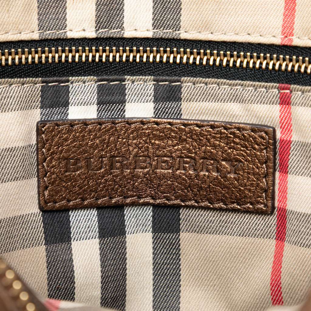 Burberry Leather Top Handle Bag Brown Leather Good condition - Box View