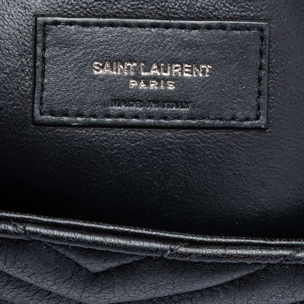 Saint Laurent Medium Chevron Sheepskin Monogram College Satchel Black Leather Good condition - Box View