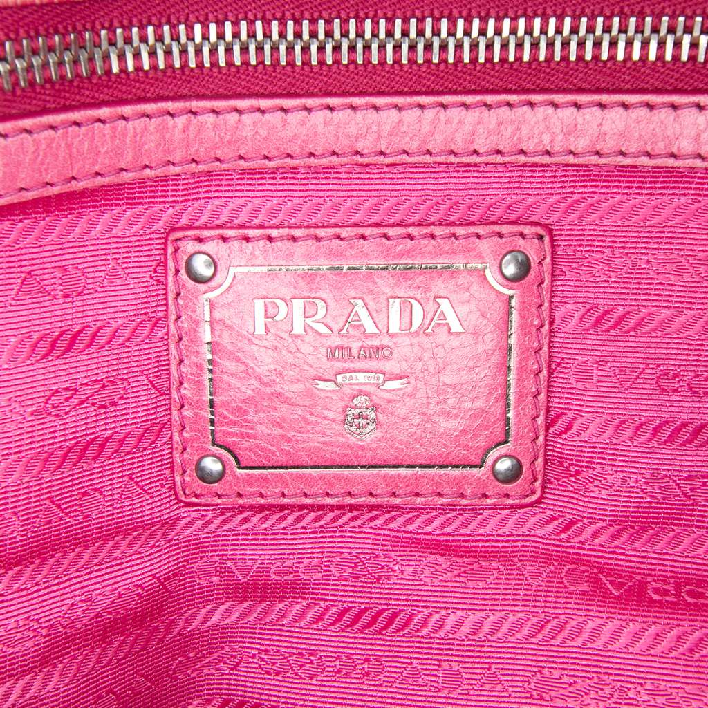 Prada Vitello Shine Open Convertible Tote Pink Leather Good condition - Box View