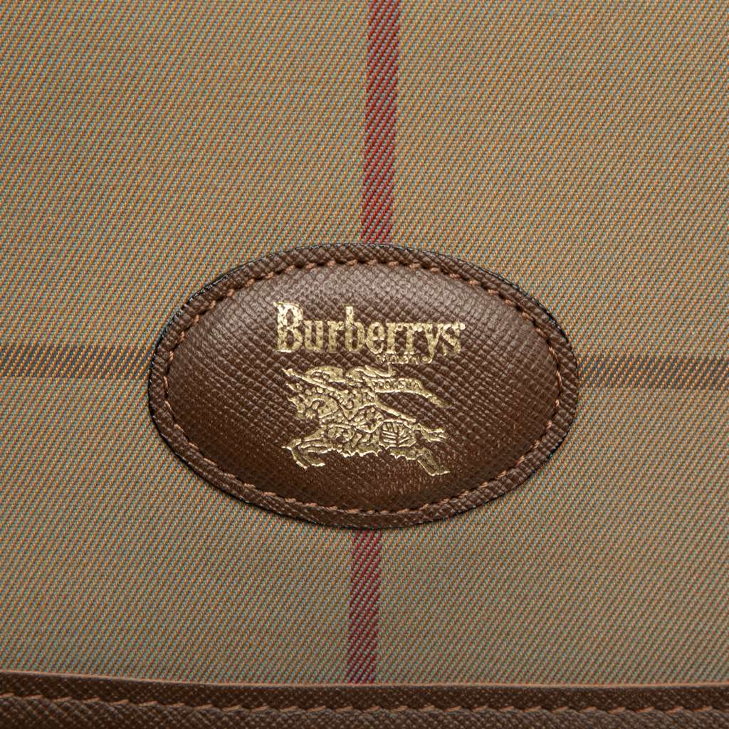 Burberry Vintage Check Canvas Clutch Brown Canvas Good condition - Box View