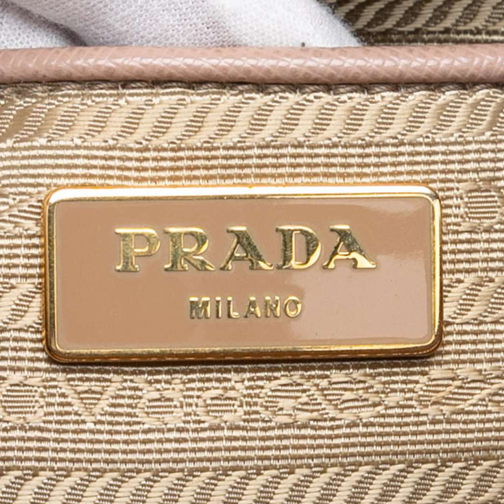 Prada Large Saffiano Lux Promenade Satchel Brown Leather Good condition - Box View