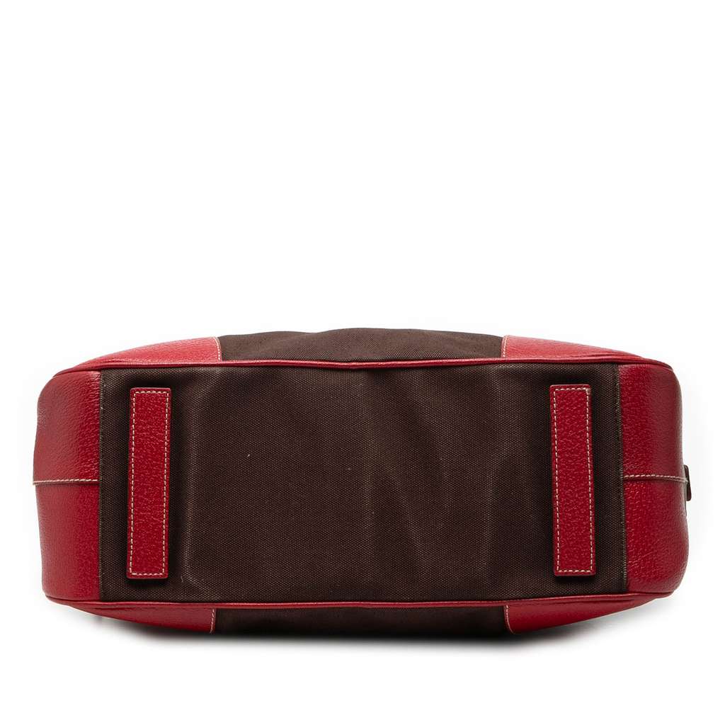 Prada Cinghiale Trimmed Canvas Canapa Bauletto Bag Brown Canvas Good condition - Inside View
