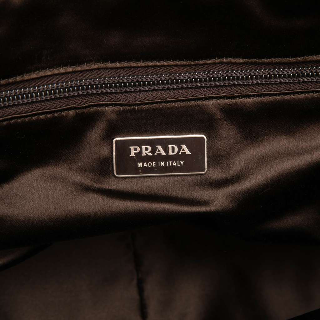 Prada Cinghiale Trimmed Canvas Canapa Bauletto Bag Brown Canvas Good condition - Box View