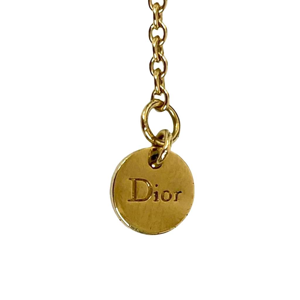 Dior Gold Plated Crystal Clair D Lune Necklace Gold Metal Good condition - Back View
