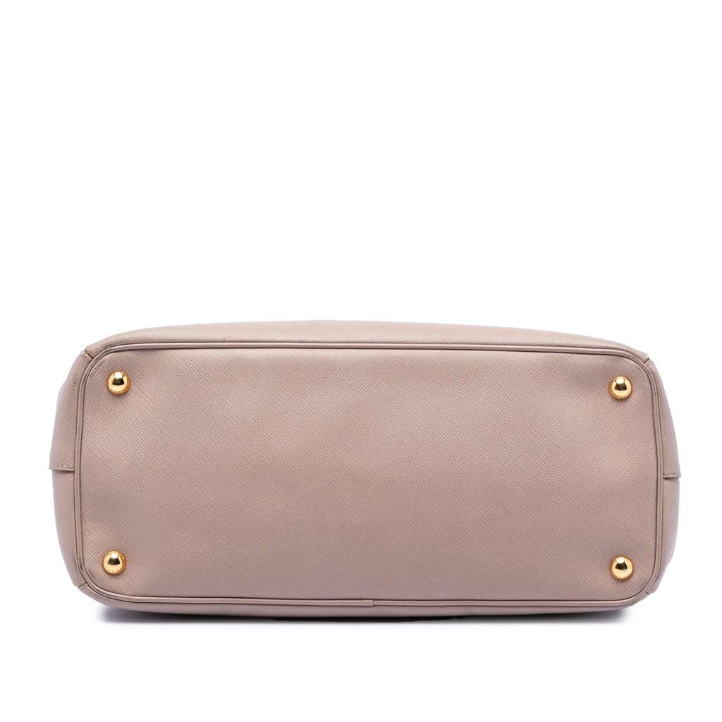 Prada Large Saffiano Lux Galleria Double Zip Tote Brown Leather Good condition - Inside View