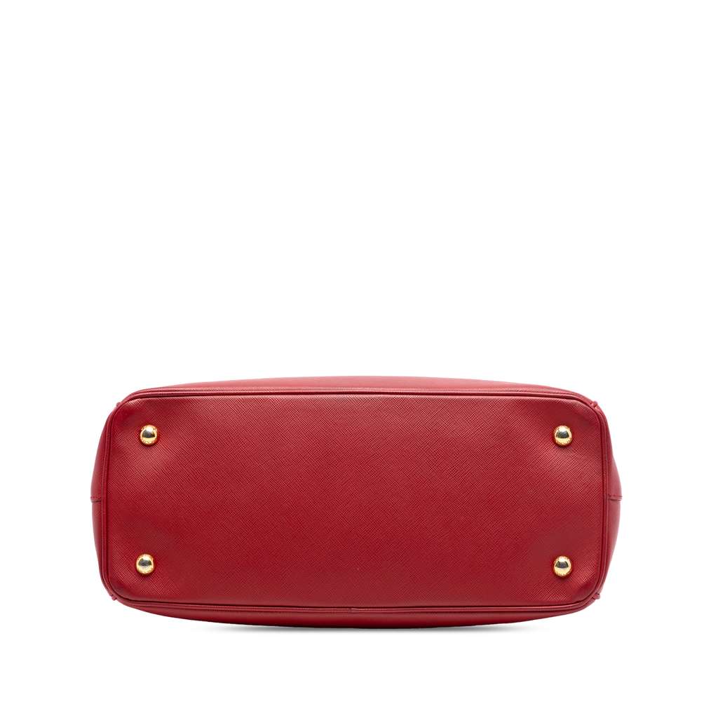 Prada Medium Saffiano Lux Galleria Satchel Red Leather Fair condition - Inside View
