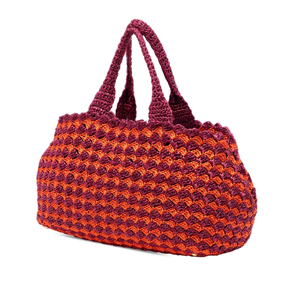 Prada Canapa Raffia Tote Orange Good condition - Back View