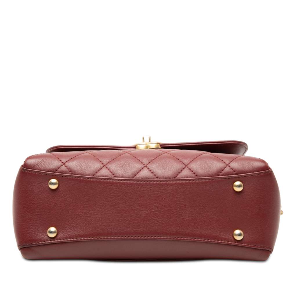 Chanel CC Quilted Lambskin Flap Red Leather Good condition - Inside View