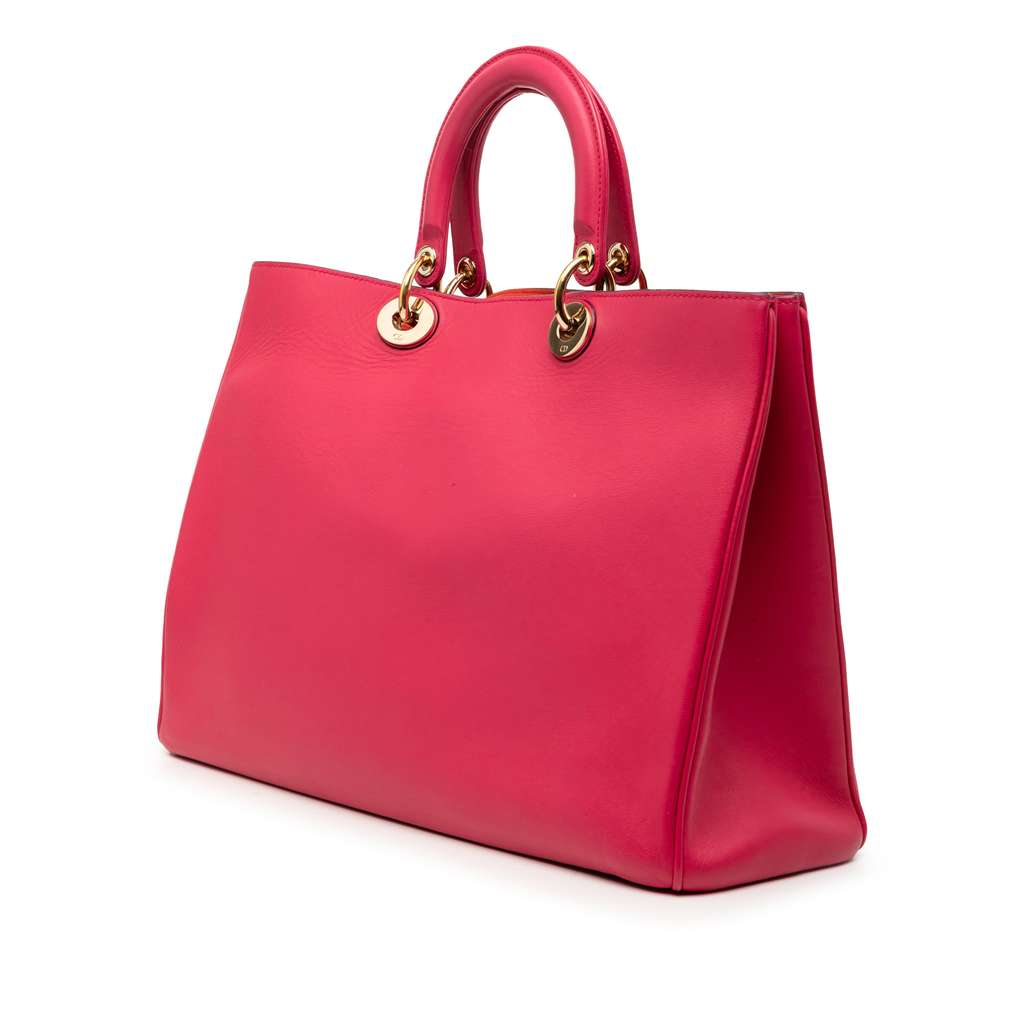 Dior Large Leather Diorissimo Satchel Pink Leather Good condition - Back View