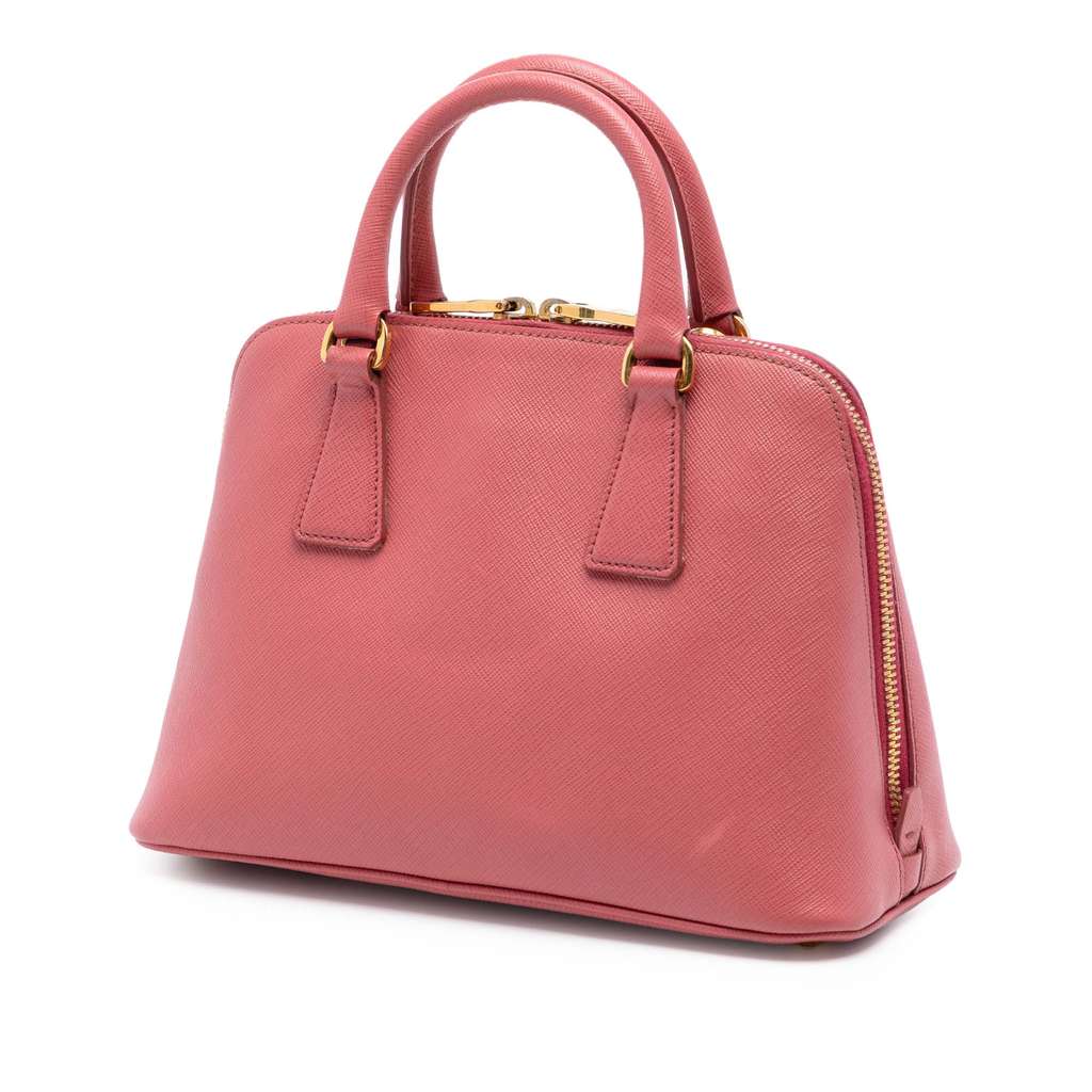 Prada Small Saffiano Lux Promenade Satchel Pink Leather Good condition - Back View