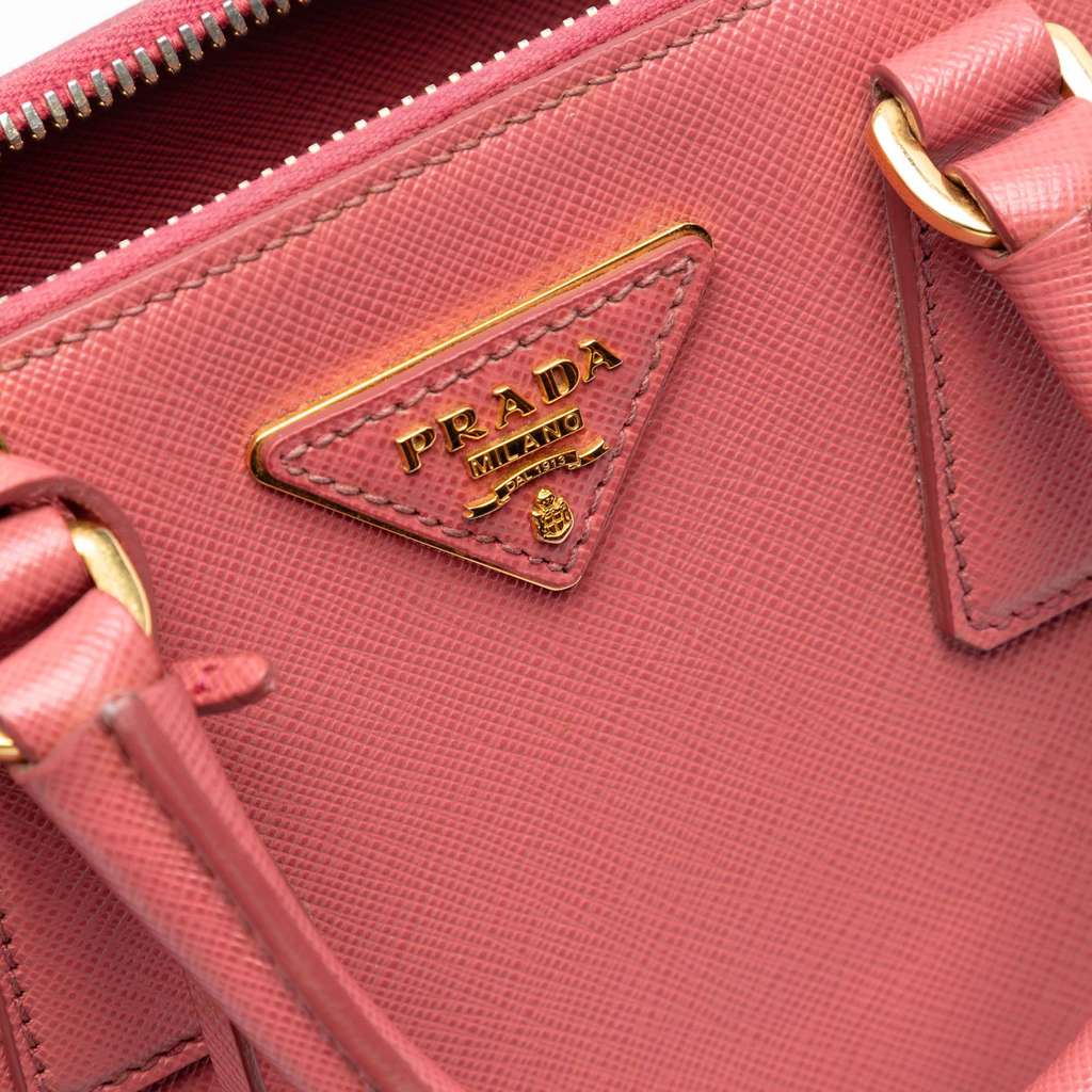 Prada Small Saffiano Lux Promenade Satchel Pink Leather Good condition - Box View