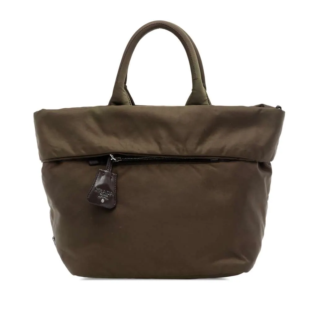 Prada Tessuto Reversible Satchel Brown Very good - Front View