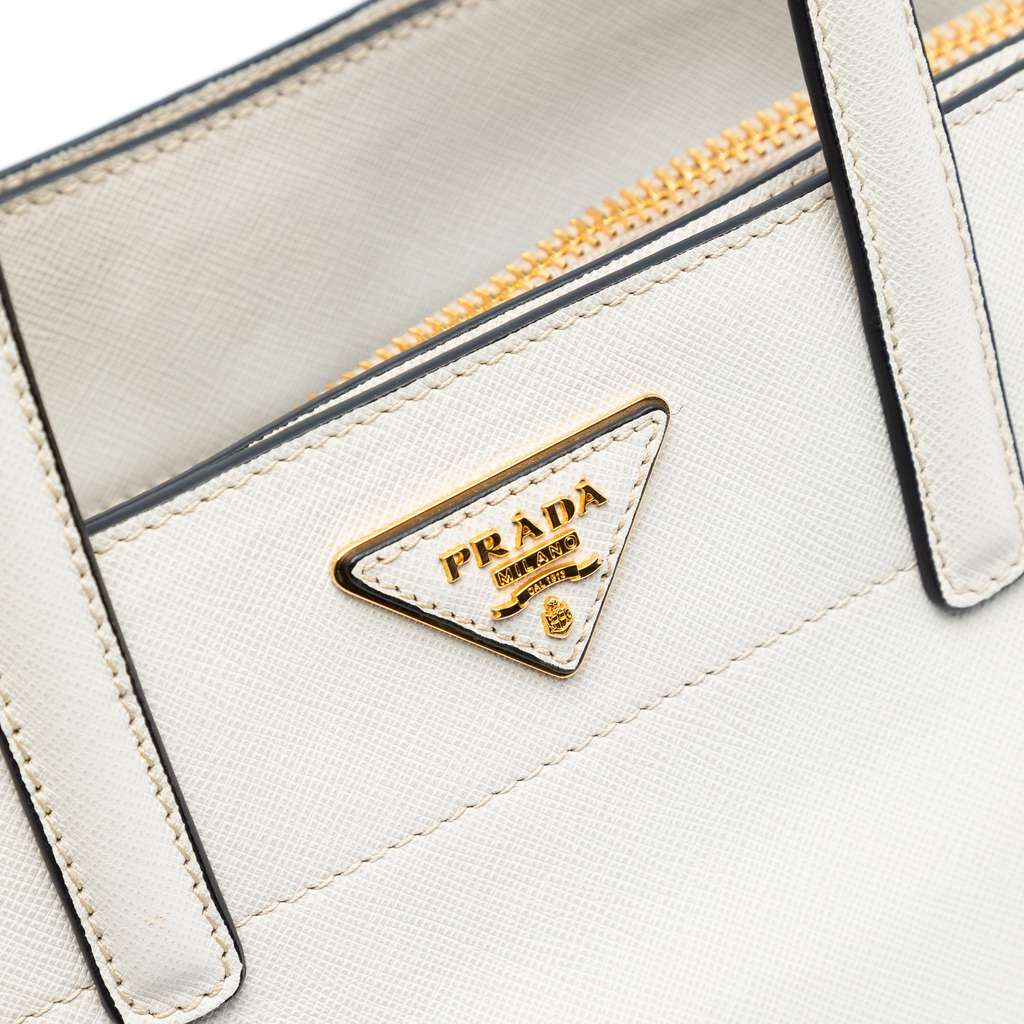Prada Saffiano Soft Triple Pocket Tote White Leather Good condition - Box View