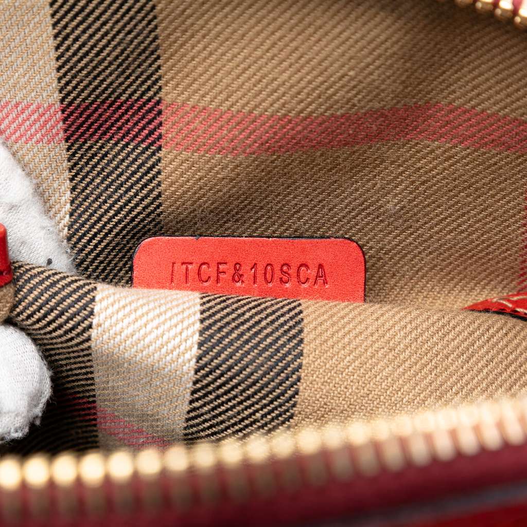 Burberry Small Calfskin Bridle Orchard Satchel Red Leather Good condition - Box View