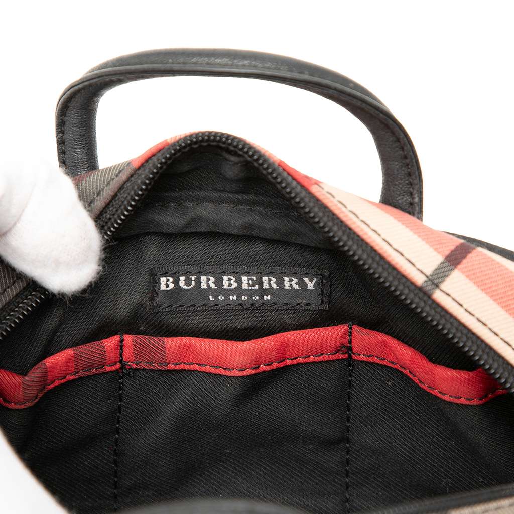 Burberry Mini Exploded Check Canvas Handbag Red Canvas Good condition - Box View