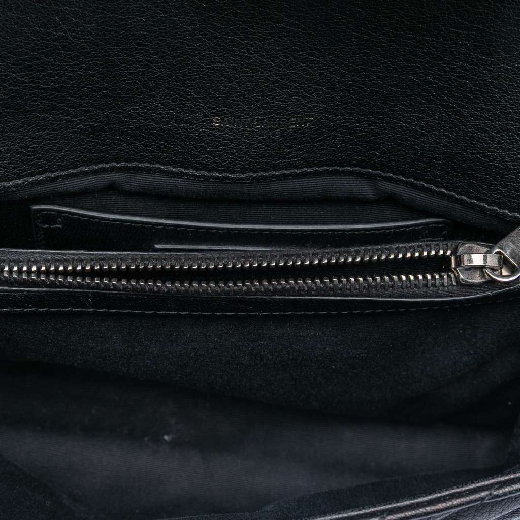 Saint Laurent Medium Chevron Sheepskin Monogram College Satchel Black Leather Good condition - Model View