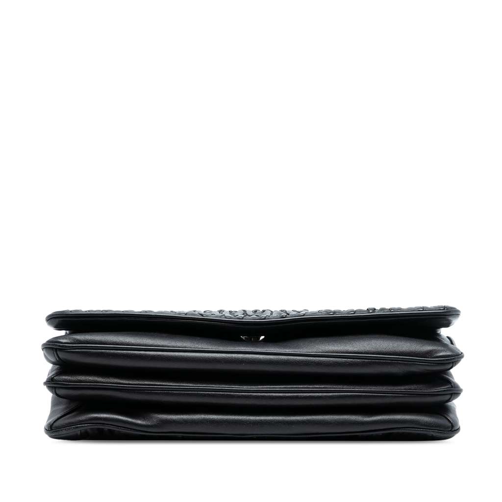 Prada Nappa Gaufre Shoulder Bag Black Leather Good condition - Inside View