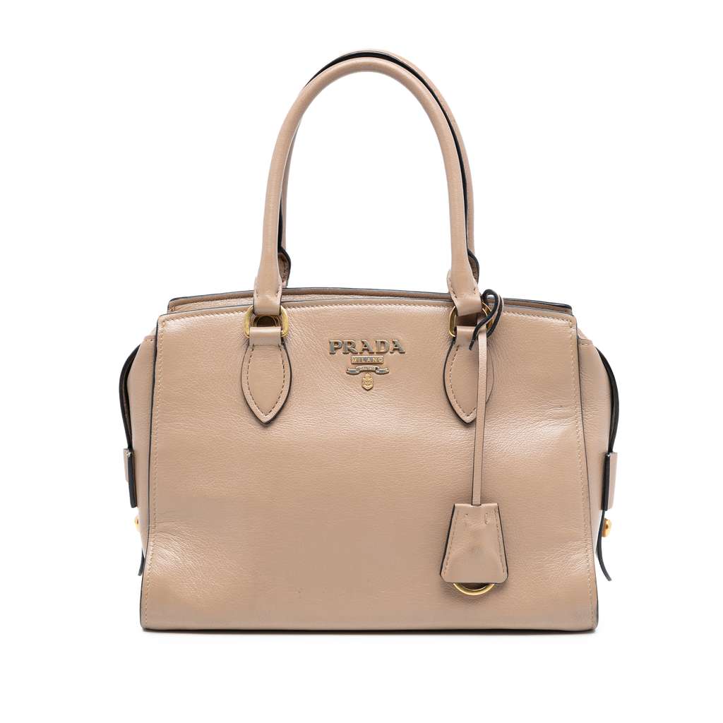 Prada حقيبة صغيرة من جلد العجل سافيانو بمقبض علوي