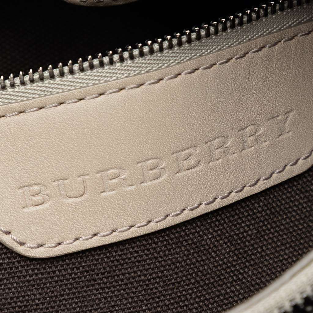 Burberry Smoke Check Coated Canvas Northfield Satchel Grey Canvas Good condition - Box View