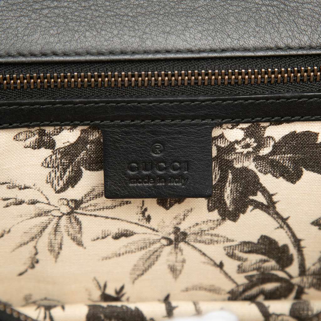 Gucci Calfskin Animalier Shoulder Bag Black Leather Good condition - Box View