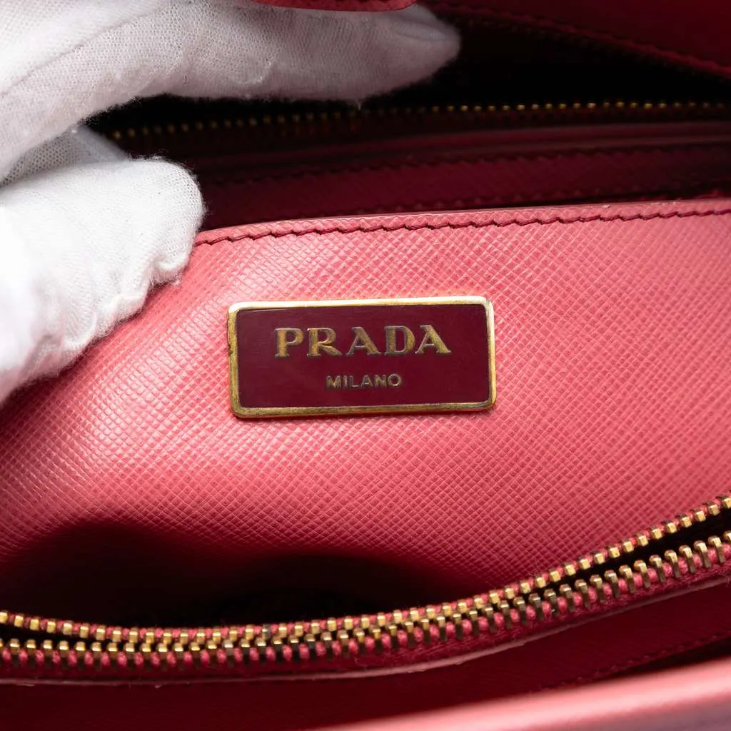 Prada Medium Saffiano Lux Open Promenade Satchel Pink Leather Good - Box View