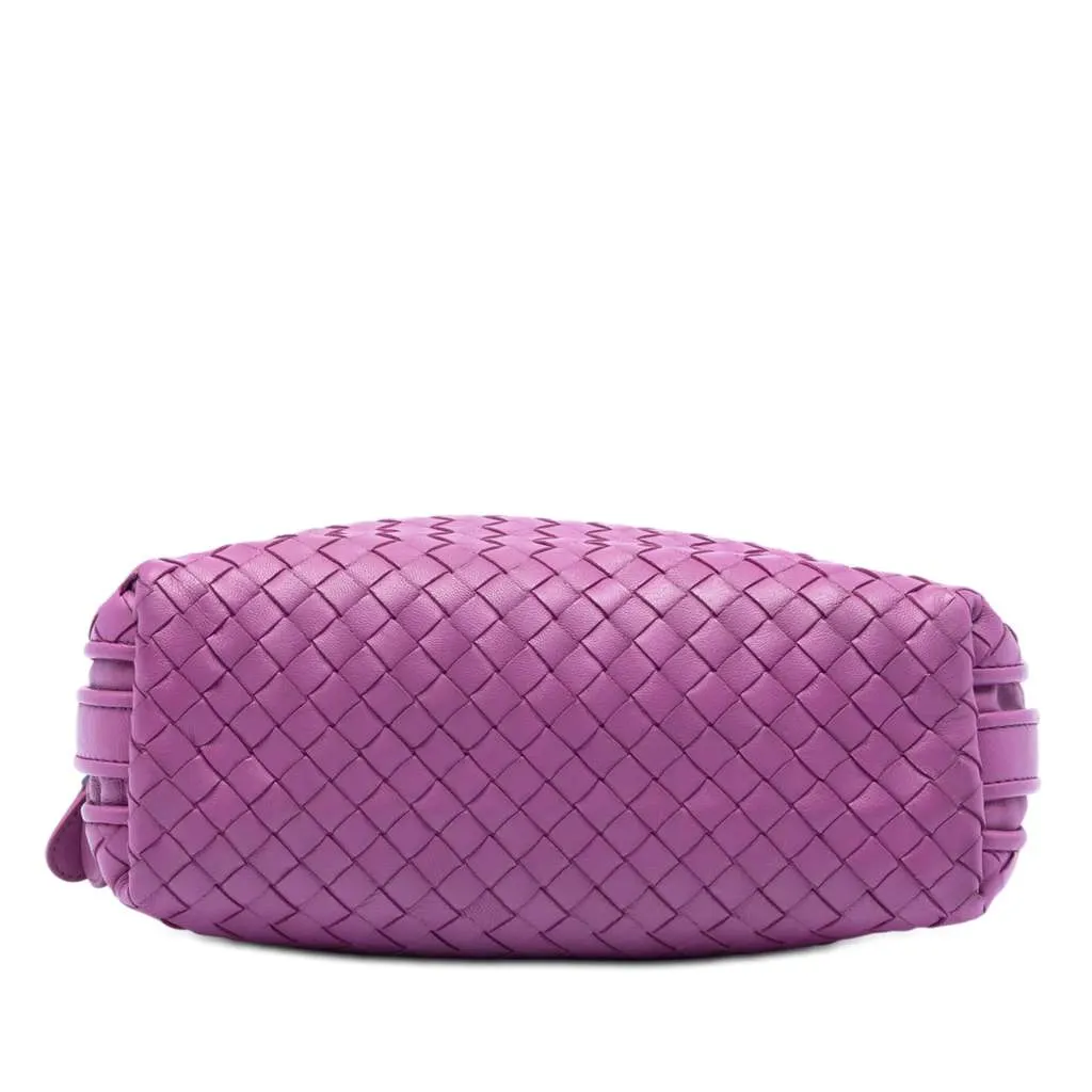 Bottega Veneta Nappa Intrecciato Nodini Double Zip Crossbody Purple Leather Very good - Inside View