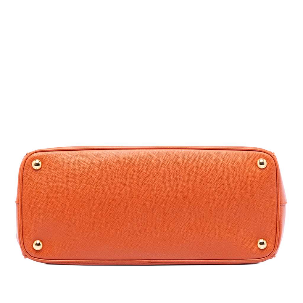 Prada Medium Saffiano Lux Galleria Double Zip Satchel Orange Leather Good condition - Inside View
