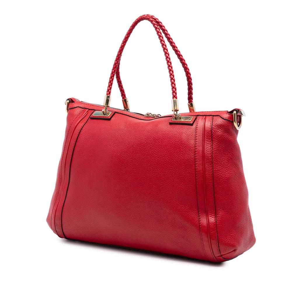 Gucci Calfskin Bella Satchel Red Leather Good condition - Back View