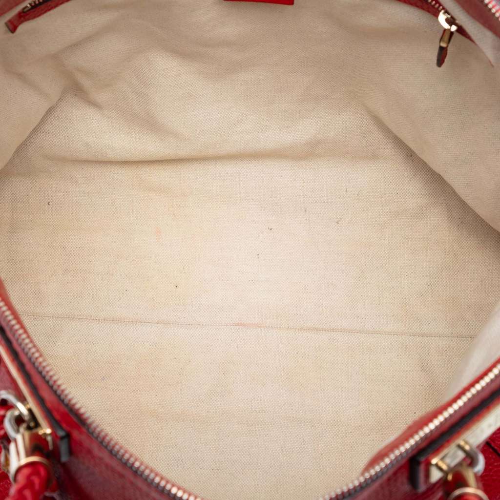 Gucci Calfskin Bella Satchel Red Leather Good condition - Model View