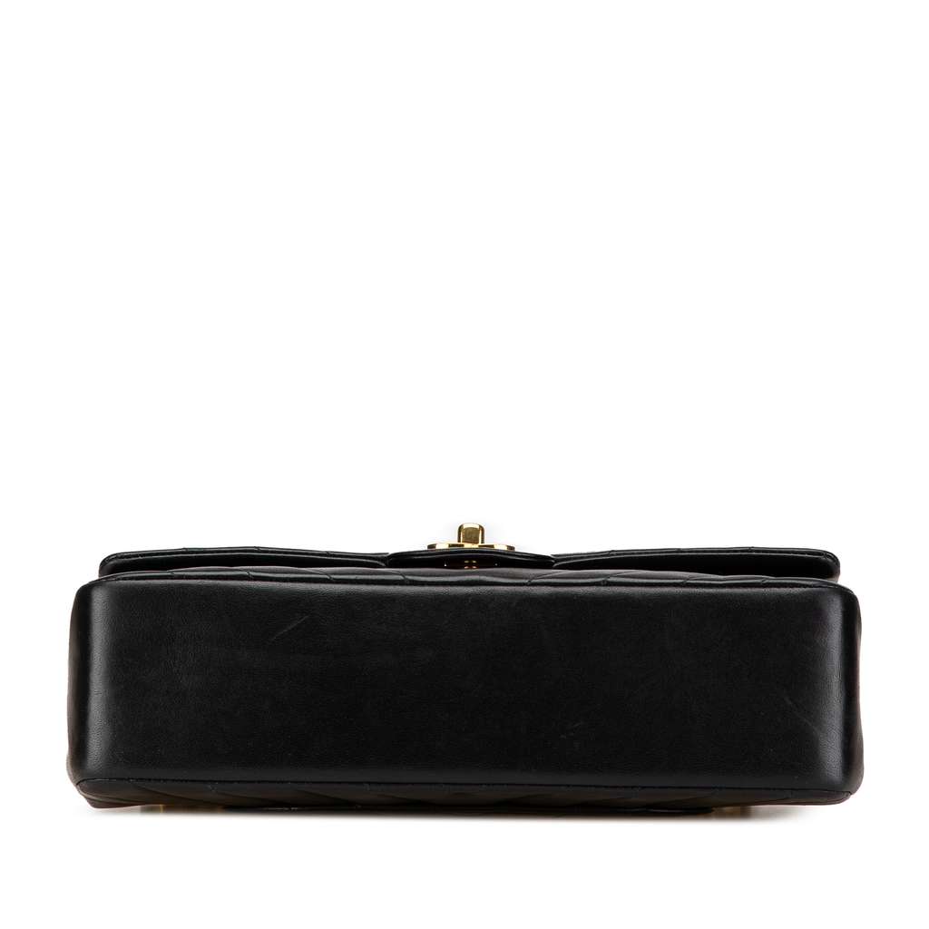 Chanel Small Classic Chevron Lambskin Double Flap Black Leather Good condition - Inside View