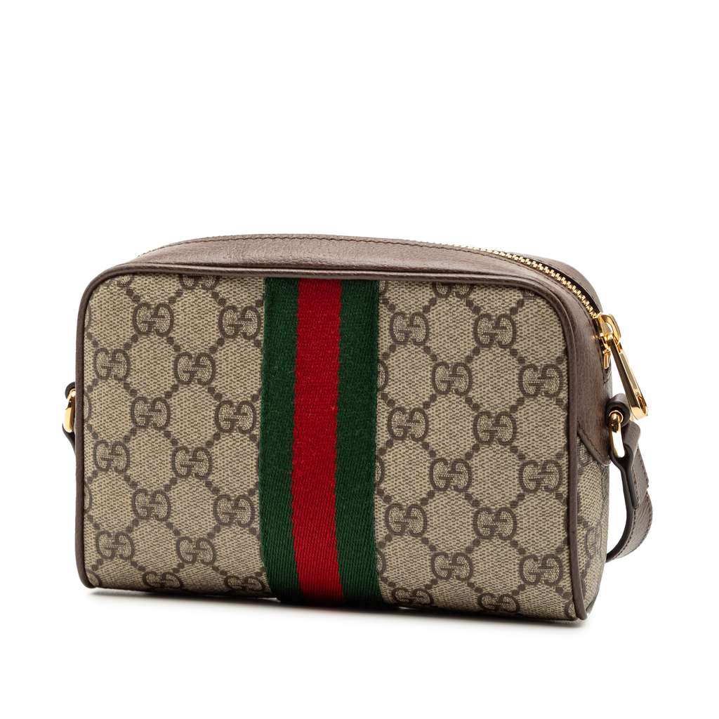 Gucci Mini GG Supreme Web Ophidia Crossbody Brown Canvas Good condition - Back View