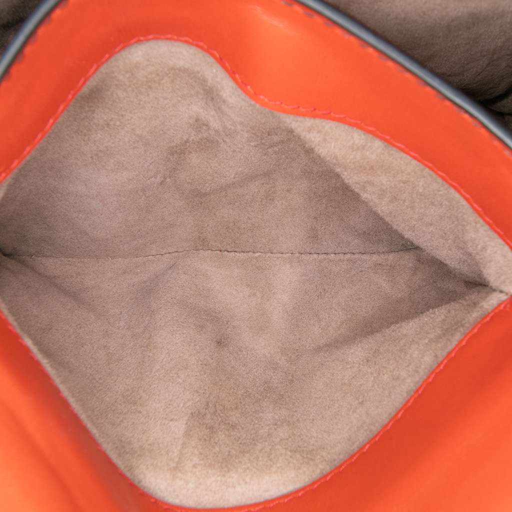 Bottega Veneta Mini Intrecciato Trimmed Nappa Piazza Top Handle Satchel Orange Leather Good condition - Box View