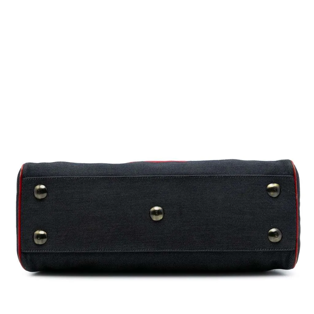 Fendi Denim Etniko Du Jour Handbag Blue Denim Very good - Inside View