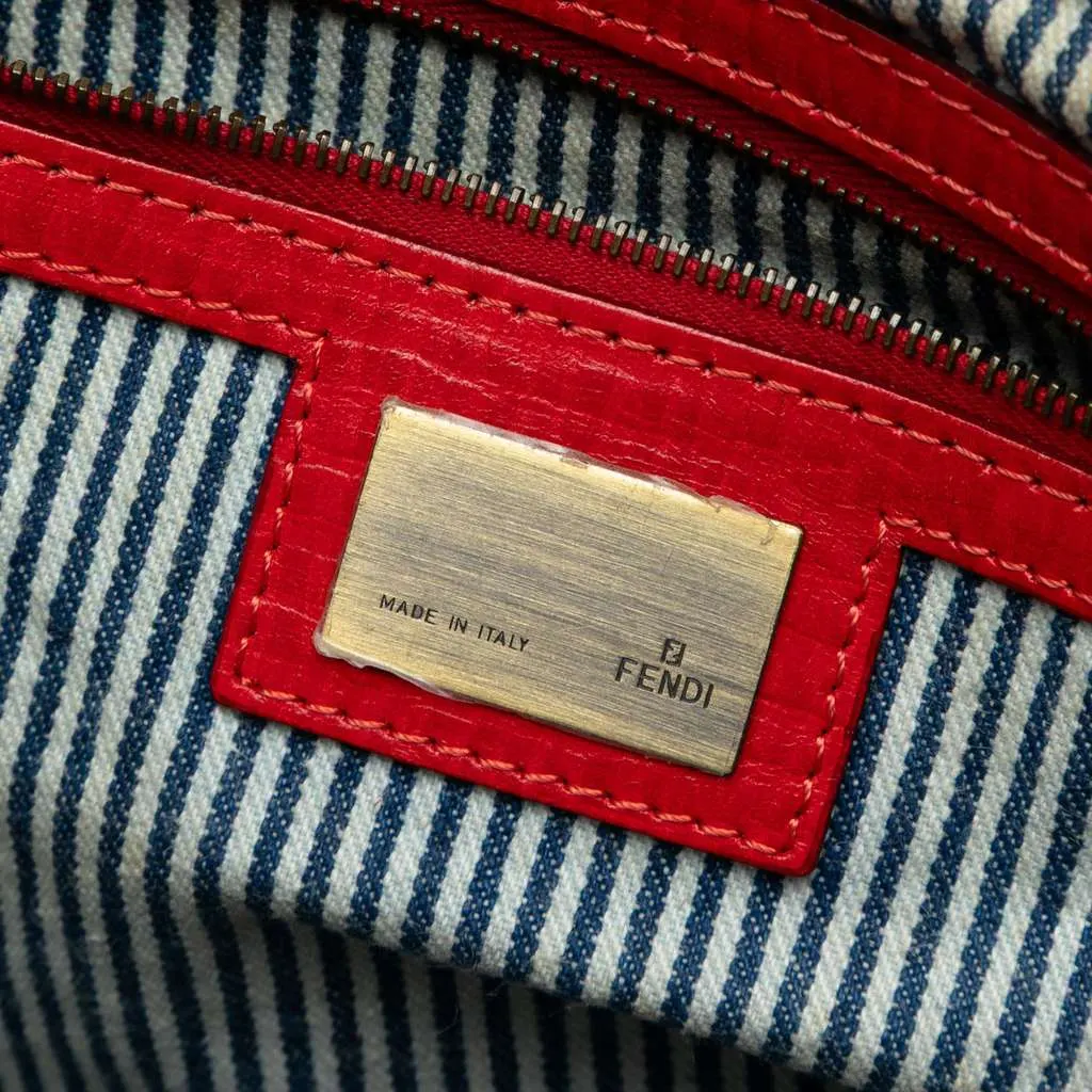 Fendi Denim Etniko Du Jour Handbag Blue Denim Very good - Box View