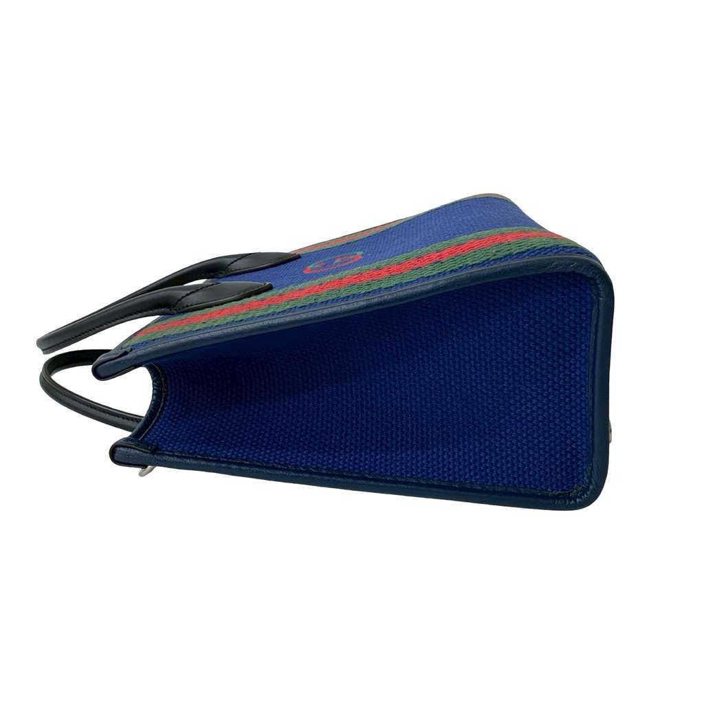 Gucci Canvas Interlocking G Satchel Blue Canvas Good condition - Box View