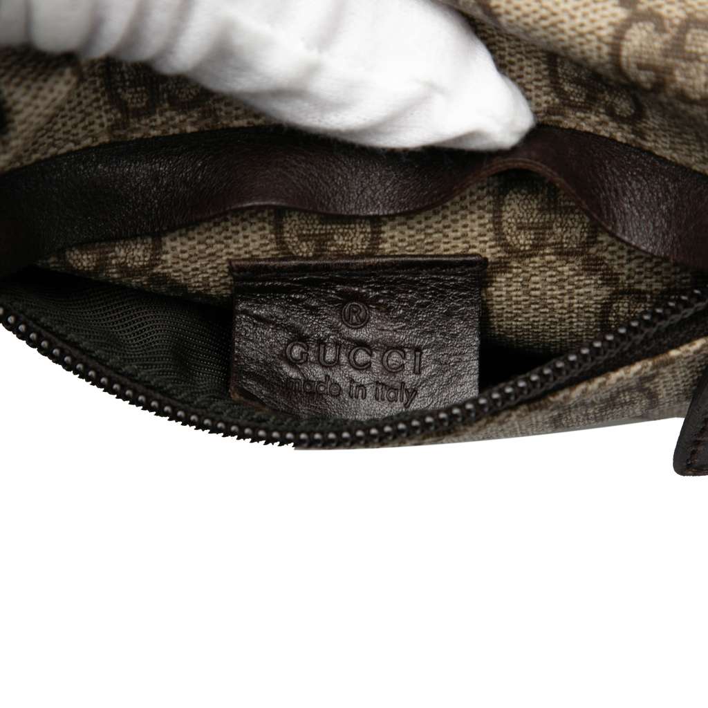 Gucci GG Supreme Double Pocket Belt Bag Brown Canvas Fair condition - Box View