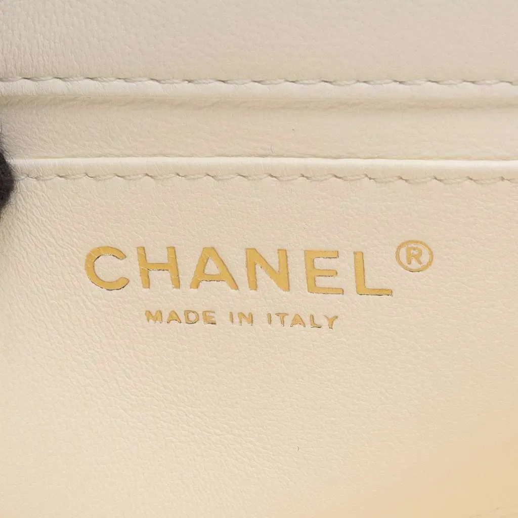 Chanel Mini Rectangular Quilted Lambskin Heart Charms Flap White Leather Very good - Model View