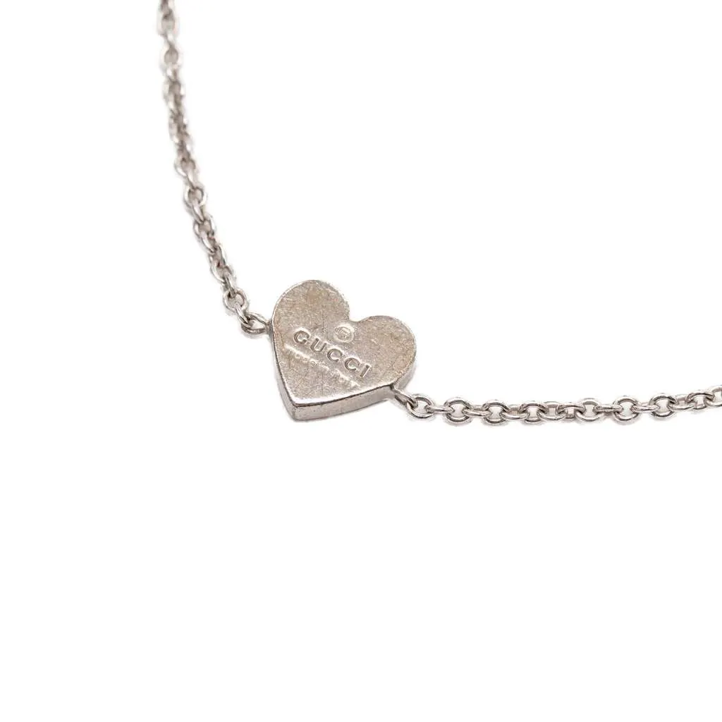 Gucci Sterling Silver Crystal Heart Station Bracelet Silver Silver Very good - Inside View