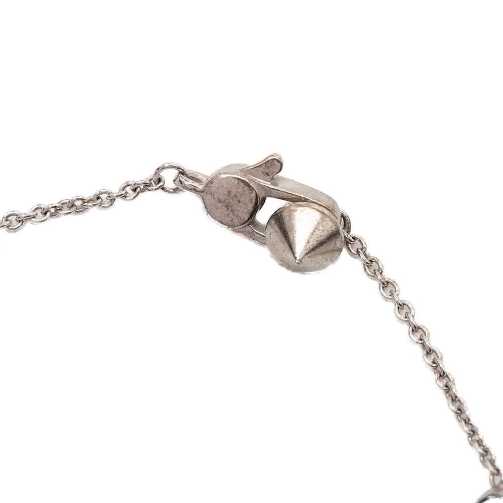 Gucci Sterling Silver Crystal Heart Station Bracelet Silver Silver Very good - Model View