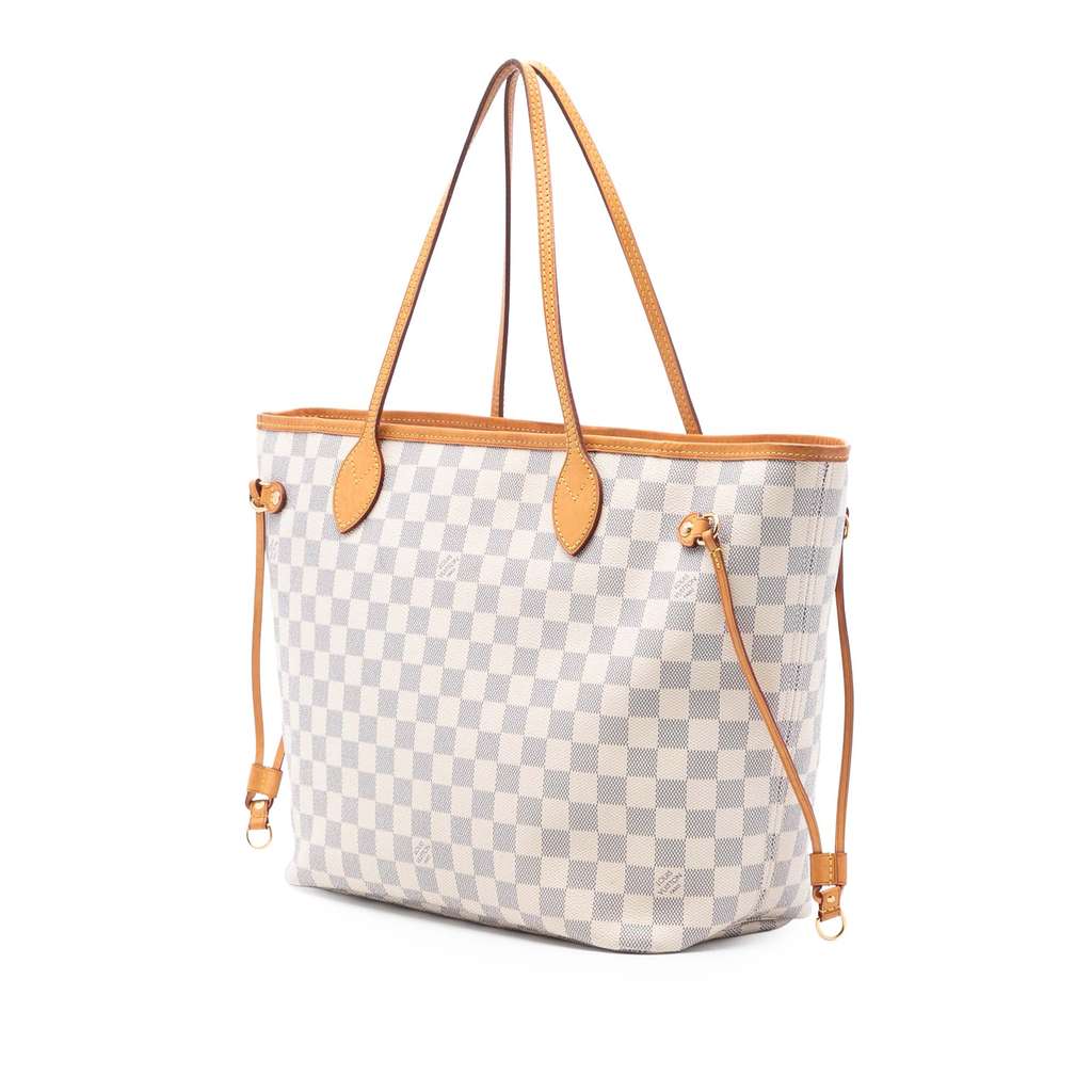 Louis Vuitton Damier Azur Neverfull MM White Good condition - Back View