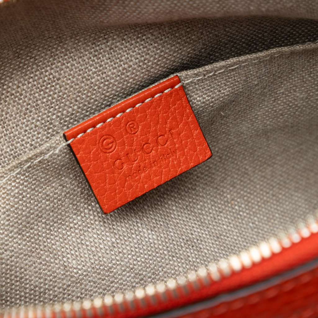 Gucci Mini Leather GG Charm Dome Satchel Orange Leather Good condition - Box View