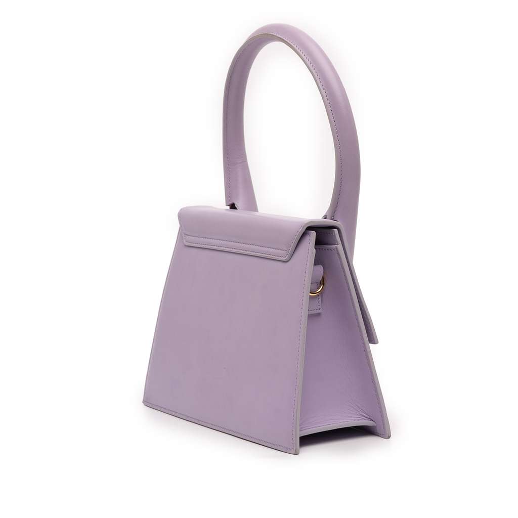 Jacquemus Smooth Calfskin Le Grand Chiquito Purple Leather Good condition - Back View