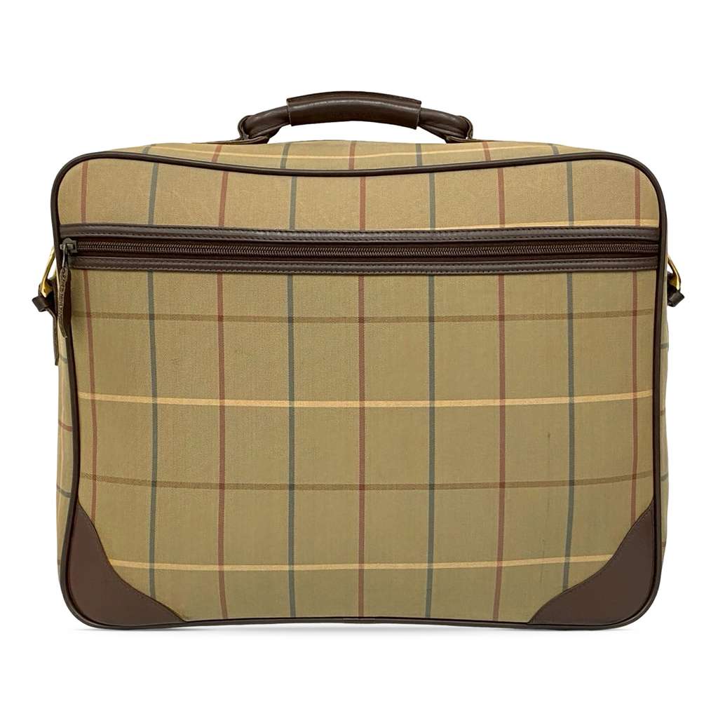 Burberry Vintage Check Canvas Business Bag Brown Canvas Good condition - Back View