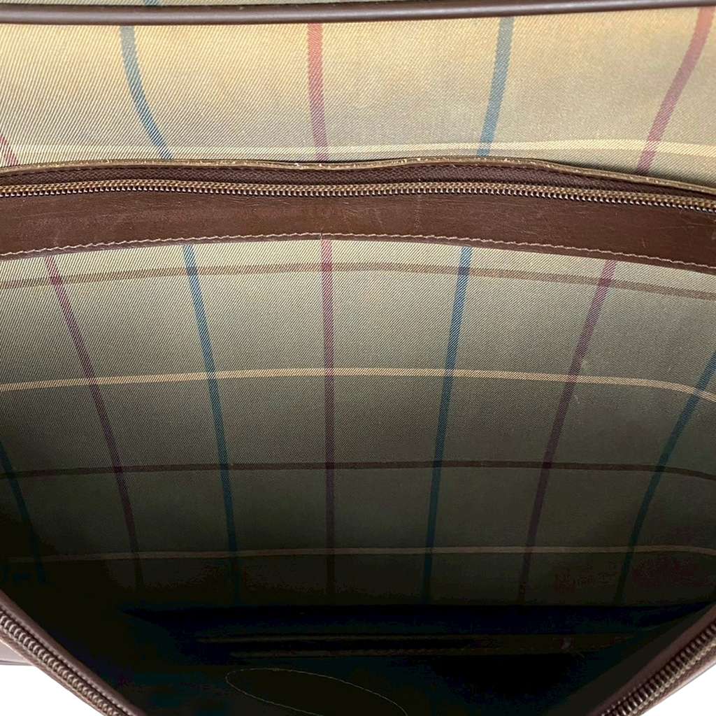 Burberry Vintage Check Canvas Business Bag Brown Canvas Good condition - Box View