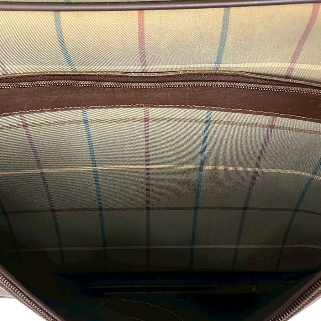 Burberry Vintage Check Canvas Business Bag Brown Canvas Very good - Box View