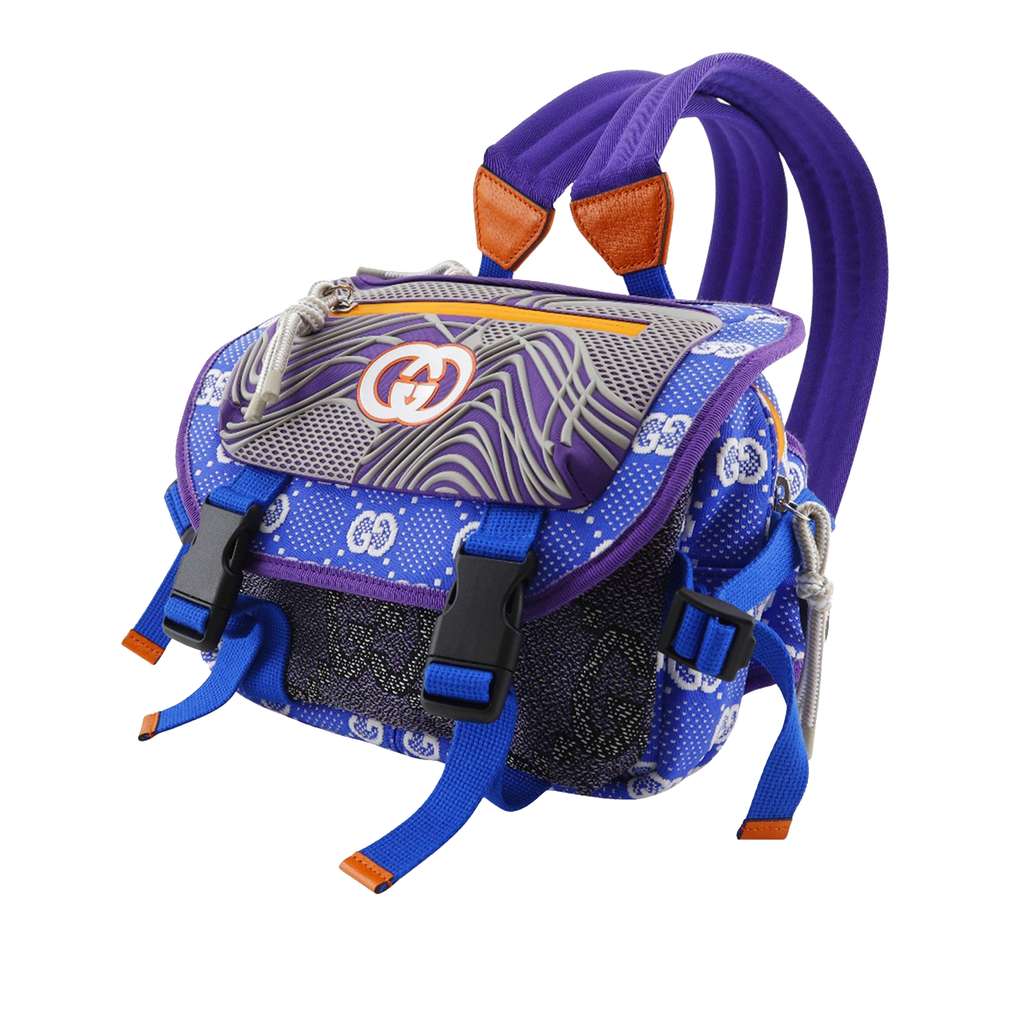 Gucci Small GG Nylon Daypack Backpack Blue Good condition - Back View